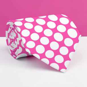 Gravata Personalizada com Bolinhas Gigantes Rosa Q