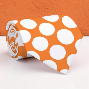 Gravata personalizada com bolinhas laranja Jumbo