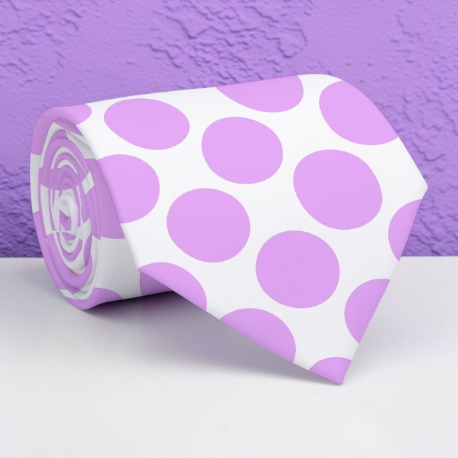 Gravata personalizada com bolinhas rosa em branco (Criador carregado)