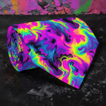 Gravata personalizada com efeito Tie-Dye em Neon R