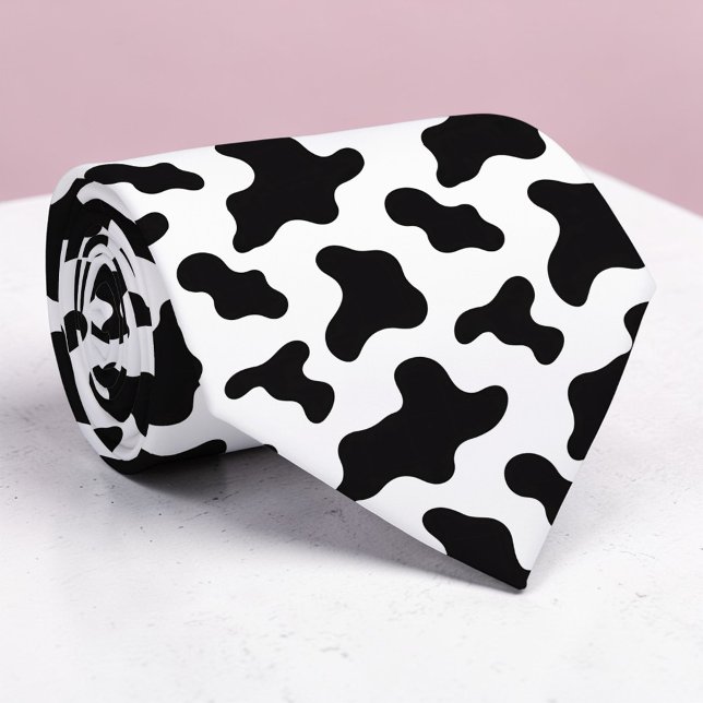 Gravata Personalizada com Estampa de Vaca Preta e  (Criador carregado)