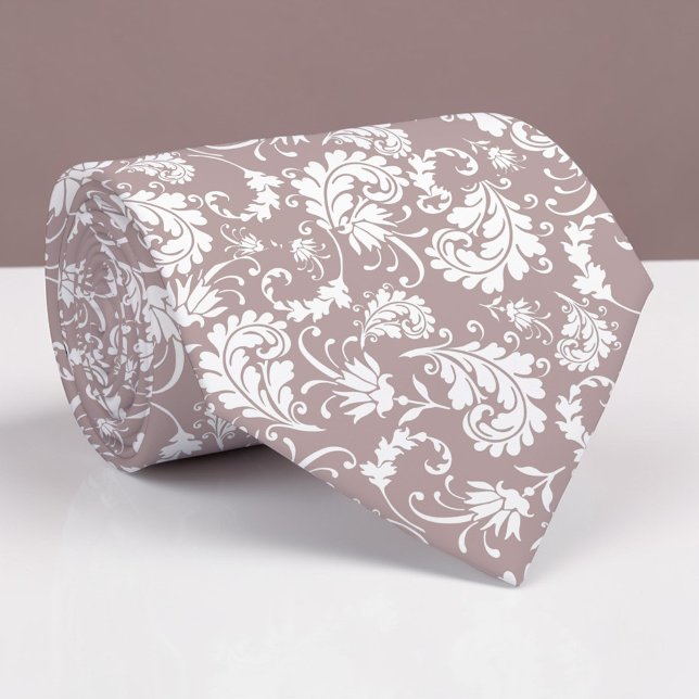Gravata personalizada com padrão floral bege (Criador carregado)