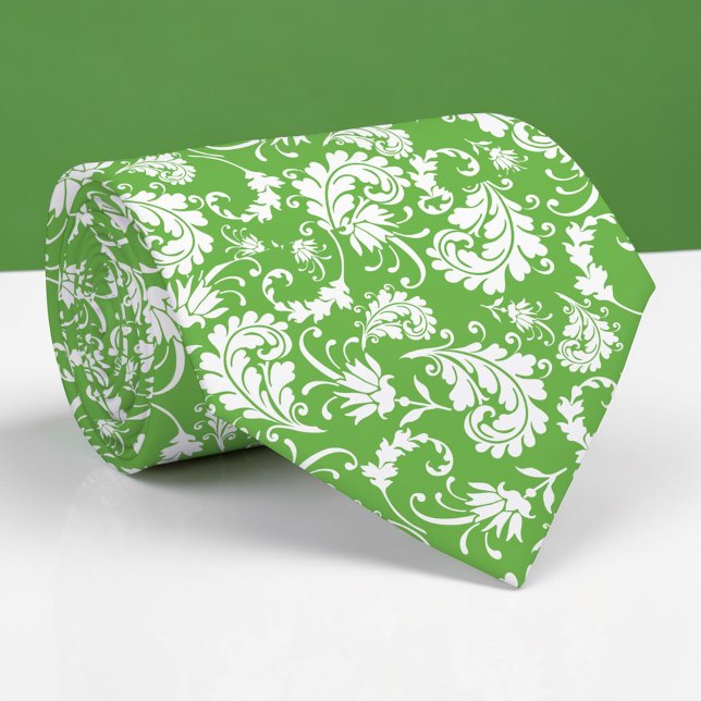 Gravata Personalizada com Padrão Floral Verde (Criador carregado)