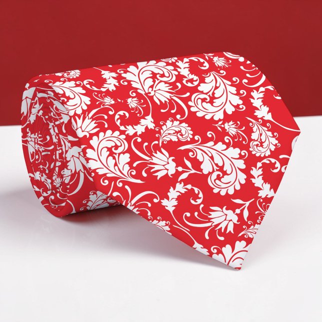 Gravata Personalizada com Padrão Floral Vermelho (Criador carregado)