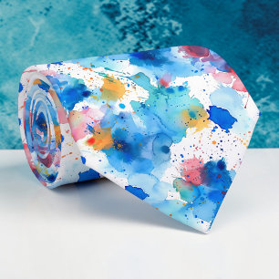 Gravata personalizada com pintura em aquarela