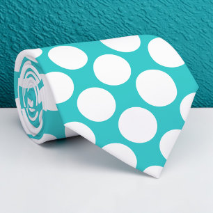 Gravata Personalizada com Pontos Polka Azul Turque