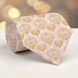 Gravata Personalizada Coração Elegante Rosa Poeira