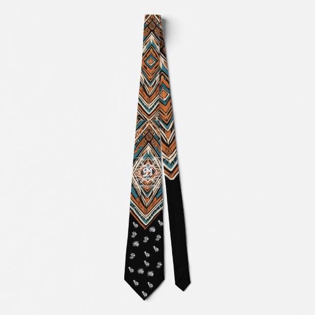 Gravata Personalizada Geométrica Tribal - Presente (Frente)