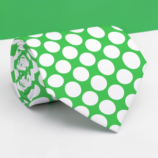 Gravata Personalizada Green Jumbo Polka Dots (Criador carregado)