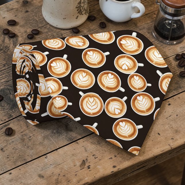Gravata Personalizada para Amantes de Café Latte (Criador carregado)
