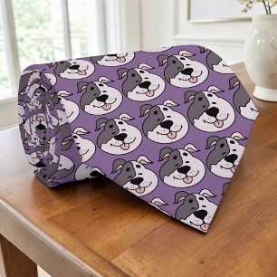 Gravata personalizada roxa com desenho de cachorro