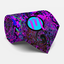 Gravata Personalizado com Monograma Roxo e Preto