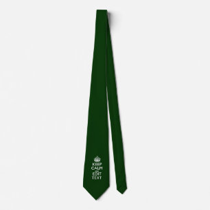 Gravata Personalizado MANTENHA CALMO E edite o verde do