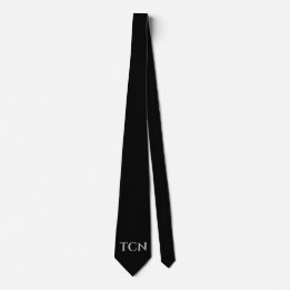 Gravata Personalizado Monograma Preto e Prata