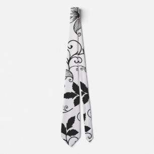Gravata Personalize o teste padrão floral preto