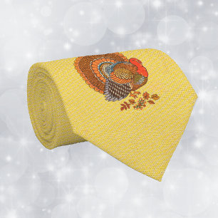 Gravata Peru Macho Cauda Aventalada Deixa Dourado Amarelo