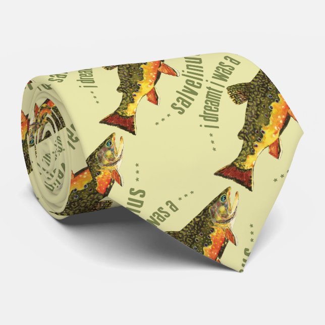 Gravata Pesca de Trutas Humorosas (Rolled)