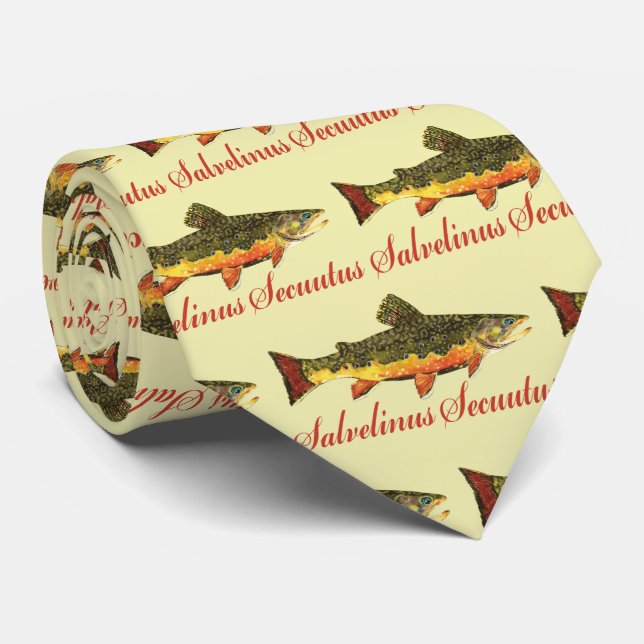 Gravata Pesca de Trutas Humorosas (Rolled)