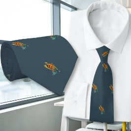 Gravata Pesca Moscas Pescador Torneio Azul Escuro