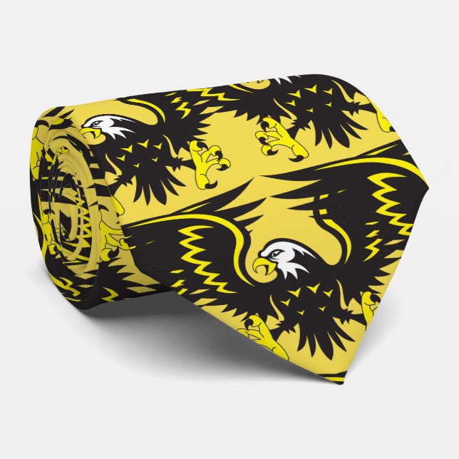 Gravata Pescoço de basebol de futebol negro Eagles (Rolled)