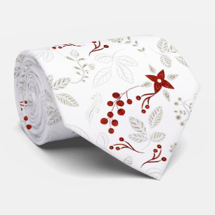Gravata Pescoço vermelho, branco e Dourado do padrão nó