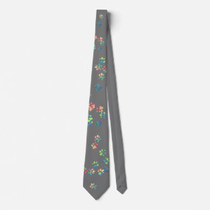 Gravata Pet Paw Print Love