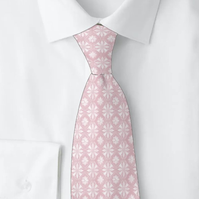 Gravata Pétalas Geométricas Rosa Empoeirado (Criador carregado)