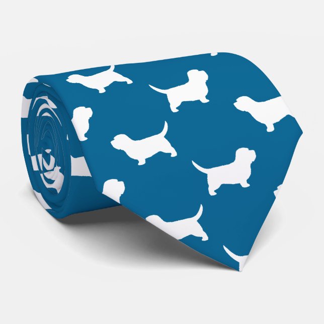 Gravata Petit Basset Griffon Vendeen PBGV Silhouettes (Rolled)
