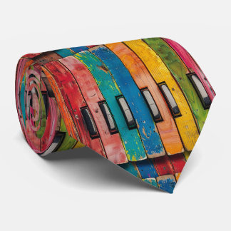 Gravata Piano Rainbow Neck Tie