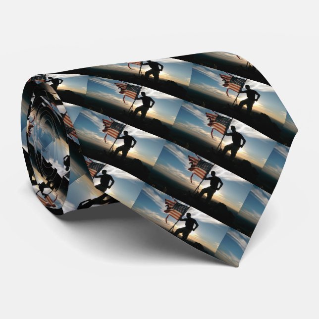 Gravata Pica Patriótica de Bandeira Americana (Rolled)