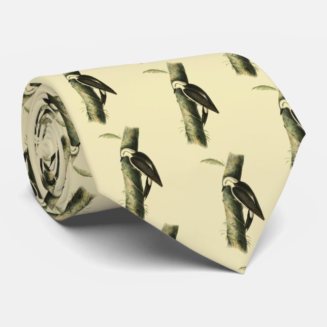 Gravata Pica-pau preto e branco (Rolled)