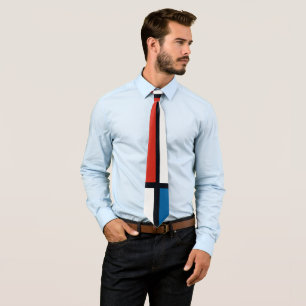 Gravata Piet Mondrian - Abstrato Geométrico de Composição