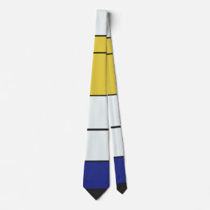 Gravata Piet Mondrian - Abstrato Geométrico de Composição