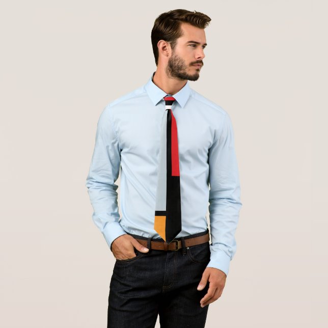 Gravata Piet Mondrian - Composição com Plano Vermelho Gran (In Situ)