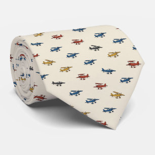 Gravata Pilot Faux Silk Estilo de Designer de Micro Aviã