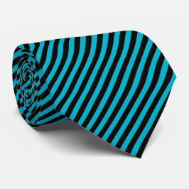 Gravata Pin Stripe Preto e Azul Brilho | Cor do moinho