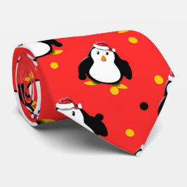 Gravata Pinguins no clima de natal chapéu de Papai Noel e 