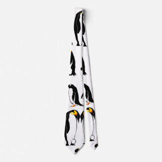 Gravata Pinguins - padrão preto e branco