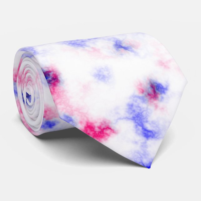 Gravata Pink Azul e Pintor Branco do Mármore (Rolled)