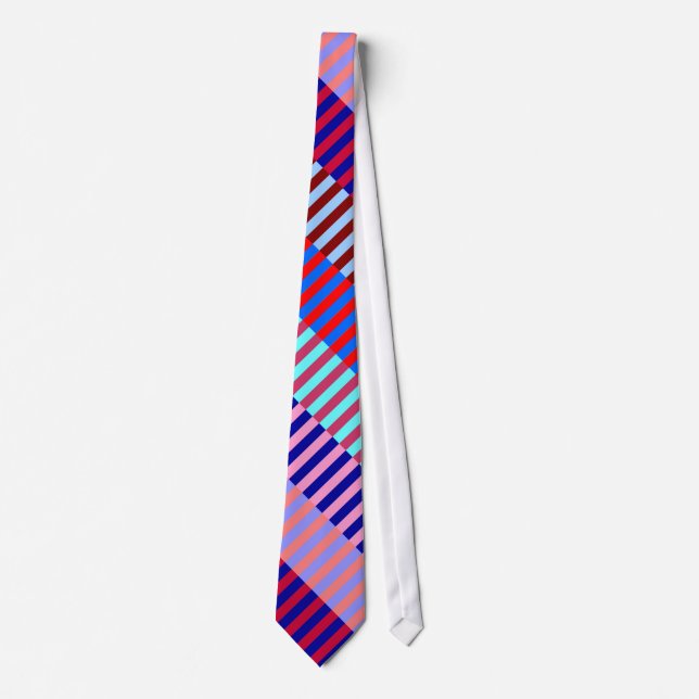 Gravata Pink Azul e Tie Vermelho Strike (Frente)