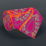 Gravata Pink Laranja Paisley Peacock Colors Nave de Casame<br><div class="desc">Magenta Rosa e Coral Laranja Amarelo e Cinzas Mehndi Indian Paisley Peacock Tie Para as Caras. Pai da Noiva, Pai da Noite, Padrinho de casamento, Melhor Homem e Noite. Coral de framboesa cor-de-rosa laranja e Design de Casamento Retro Paisley amarelo. Vintage inspirou Paisley Aestic Mehndi Indian Paisley Gravatas de Casamento....</div>