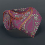 Gravata Pink Laranja Paisley Peacock Colors Nave de Casame<br><div class="desc">Amarelo cor-de-rosa e coral-laranja e Cinza Mehndi Indian Paisley Peacock Tie Para as Caras. Pai da Noiva,  Pai da Noite,  Padrinho de casamento,  Melhor Homem e Noite.</div>