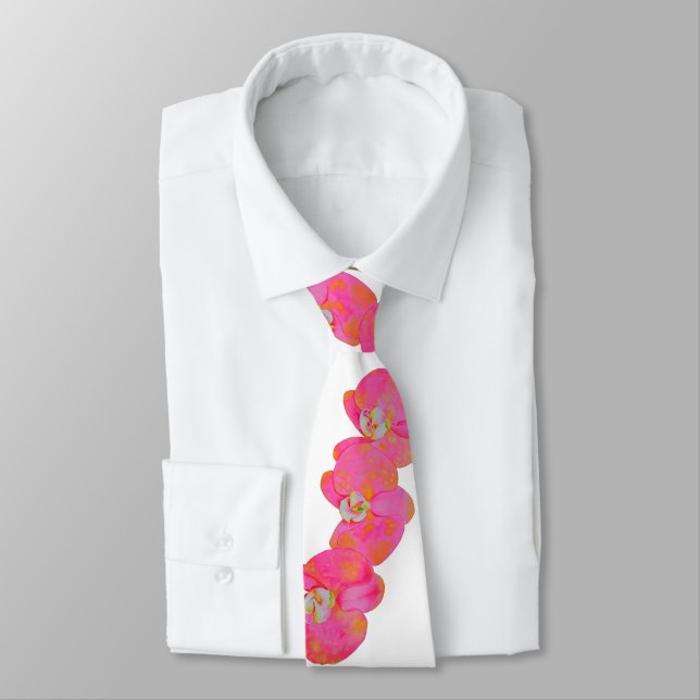 Gravata Pink Orchids (Amarrado)