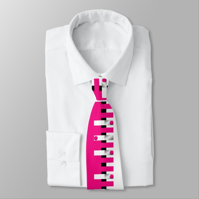 Gravata Pink Piano Neck Tie for Musical Style Statement (Amarrado)