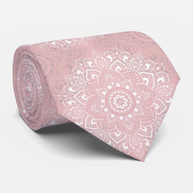Gravata Pink spiritual Indian mandala pattern (Rolled)
