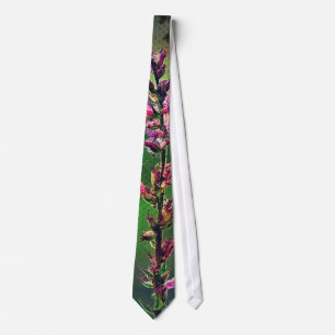 Gravata Pink Wildflower On Olive Green Tie