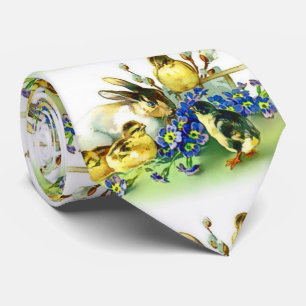 Gravata Pintinhos de Primavera e coelhinhos de férias