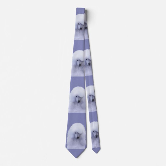 Gravata Pintura Branca de Poodle Padrão - Arte Cão Origina (Frente)