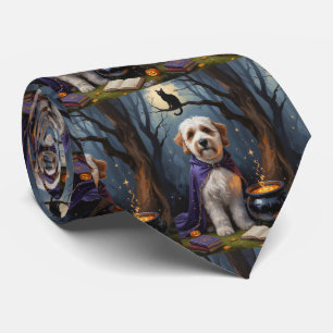 Gravata Pintura caprichosa de Halloween do cão Bernedoodle