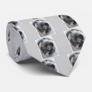 Gravata Pintura de Bailey do Keeshond - arte original